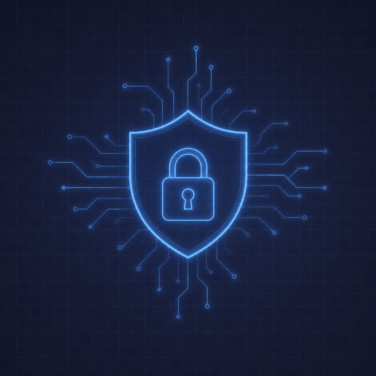 Cybersecurity shield with circuit traces